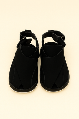 Black Soft Peshawari Baby Sandals – Comfy, Stylish & Supportive