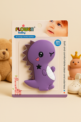 Dino Silicone Baby Teether – Soft, Safe & Easy to Hold
