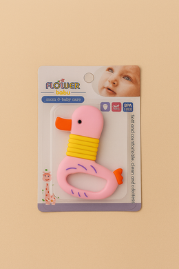 Duck Silicone Baby Teether – Soft, Safe & Easy to Hold