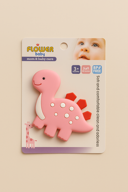 Dino Silicone Baby Teether – Soft, Safe & Easy to Hold