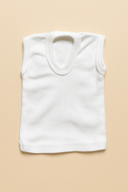 New Born Classic White Woolen Baby Vest