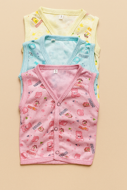 New Born Pack of 3 Printed Cotton Baby Vests