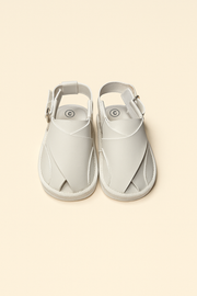 White Soft Peshawari Baby Sandals - Comfy, Stylish & Supportive